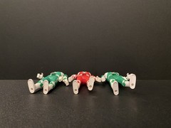 1993 Mighty Morphin Power Rangers Auto Morphin Red Green Figures Bandai Lot Of 3