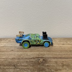 Disney Pixar Cars 3 Superfly #72 Demo Derby Missing 2 Rubber Tires Mattel