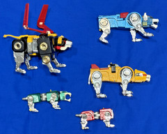 Voltron Set 5 Lions 1981 Taiwan Die-Cast GB-36 Near Complete Chrome Weapons