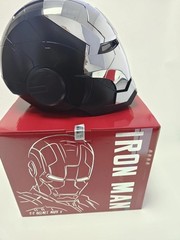 Iron Man Black Silver Helmet 1:1 Cosplay Wearable LED Eyes Voice Remote Control