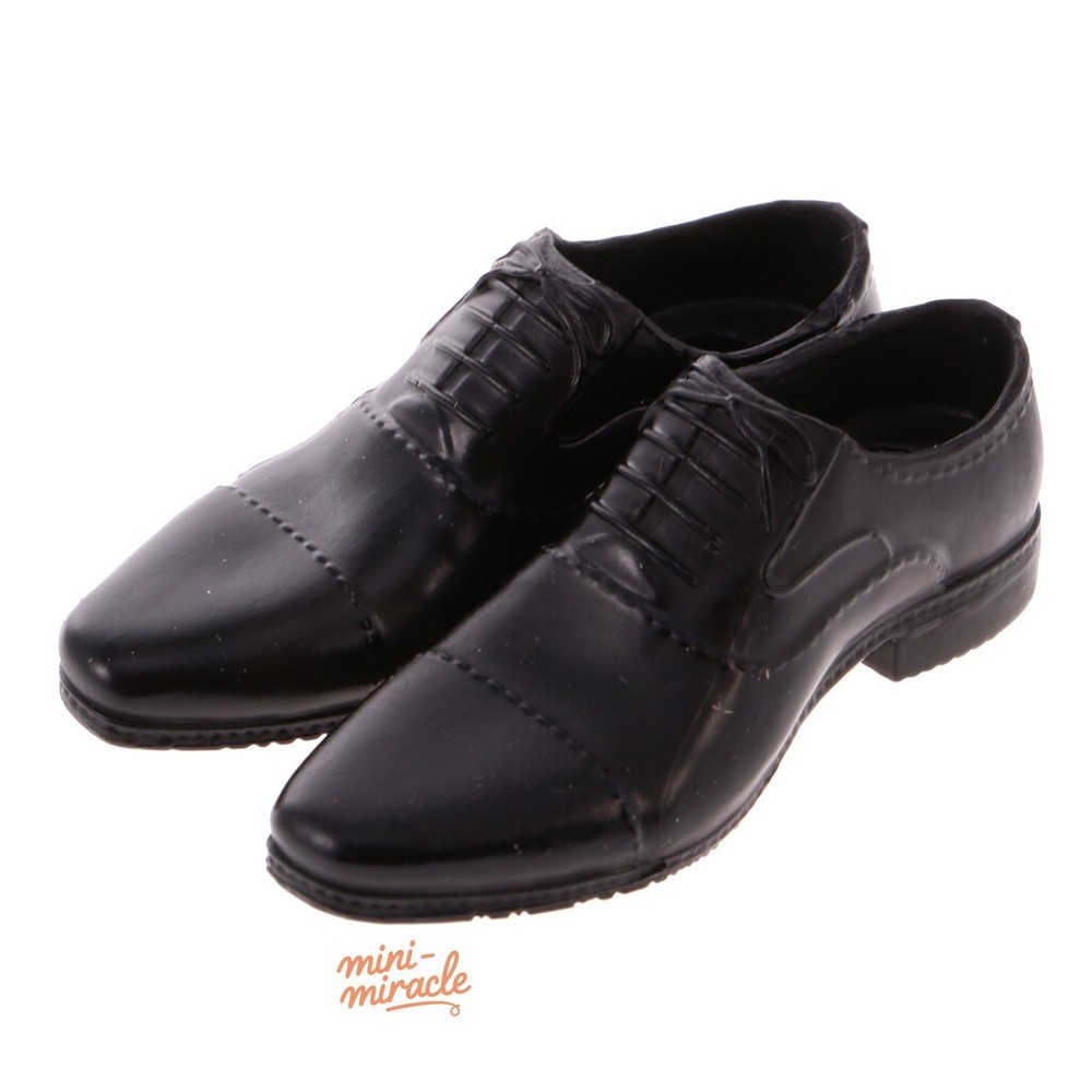 1/6 Scale Black Men Business Leather Shoes for 11.5”Soldiers Male Figure Rubber