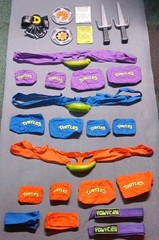 Vintage 1988 TMNT Dress Up Battle Fun Costume Set Mix Of Items & Accessories