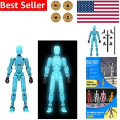 Action Figure Lucky 13 Robot 3D Printed Articulated Movable Glow Blue 6