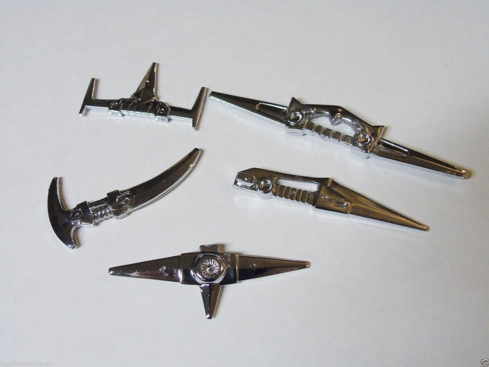 Original 1981 Voltron GB36 Yellow Blue Red Green Black Lion Sword Weapon Set