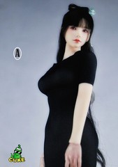 1/6 Female Ultra-thin Elasticity Sexy Hip Hugging Jumpsuit Skirt For 12″Figure