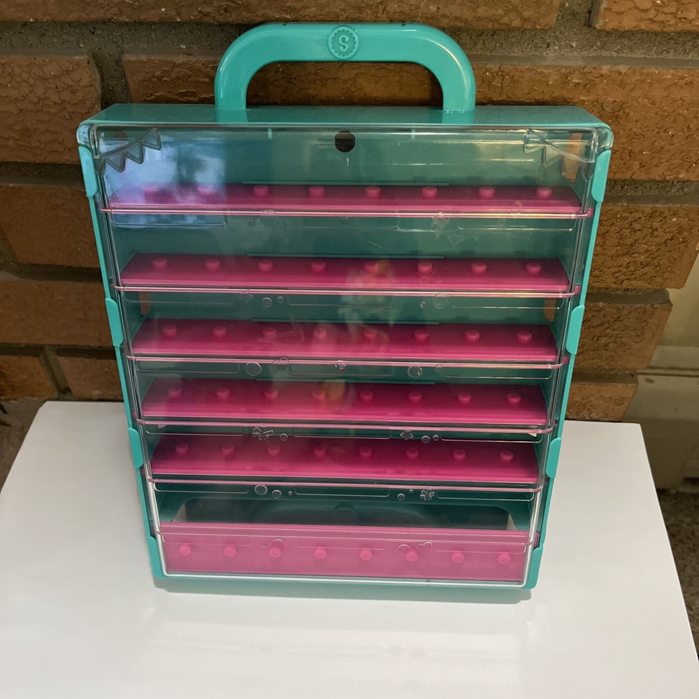 Shopkins Collector’s Case Season 5 Teal Pink Display Storage Holds 60 Moose Toy