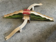 1998 Learning Curve Britt Allcroft Wooden Thomas Train 3 Tier Mountain Tunnel! +