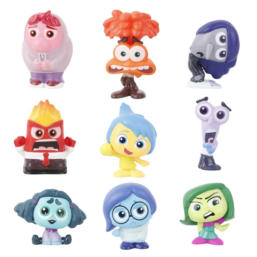 9Pcs Inside Out 2 Mini Action Figures Set Joy Anxiety Anger Sadness Disgust Fear