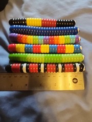 Lot of 6 Slither IO Plastic Bendable Worm 2016 Figures Bonkers: rainbow, green!