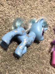 Lot Of 2 My Little Pony Blue And One Pink. Both Of Their Tails Have Cut Shorter