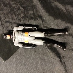 batman action figure plastic fabric gray black yellow suit cape
