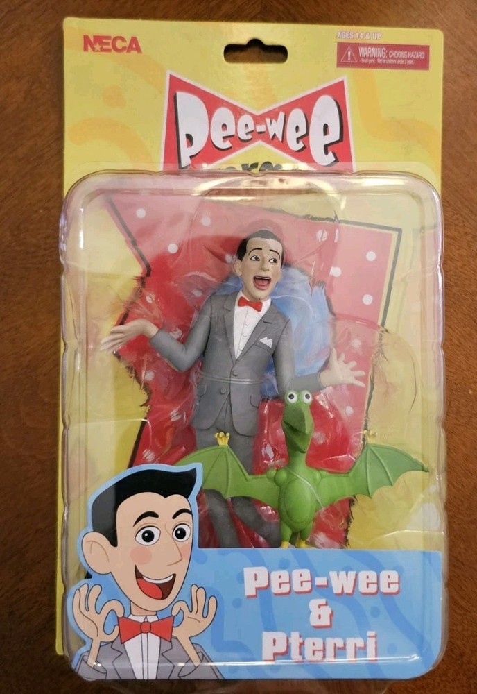 Toony Classics Pee-Wee Herman & Pterri Action Figure NECA 5” Brand New Sealed