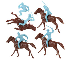 BMC Classic Marx Civil War Cavalry – 16pc Powder Blue Plastic Figure Playset