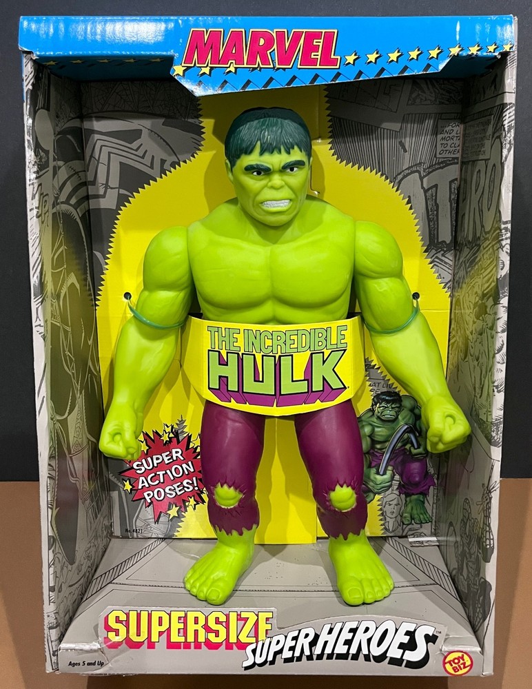 THE INCREDIBLE HULK SUPERSIZED SUPER HEROES 15″ Toy Biz 1991 NEW IN BOX