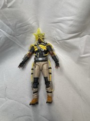 Action Figure with Yellow Lightning Effects, Tactical Outfit, Black/Yellow/Beige