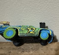 Disney Pixar Cars 3 Superfly #72 Demo Derby Missing 2 Rubber Tires Mattel