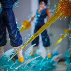JT 38cm Dragon Ball Z Vegetto 3 Heads Replace Super Saiyan Figure Statue