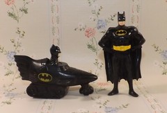 Vintage 1989 Applause Batman Figure DC Comics Superhero Toy 3.5” & 1991 In Car