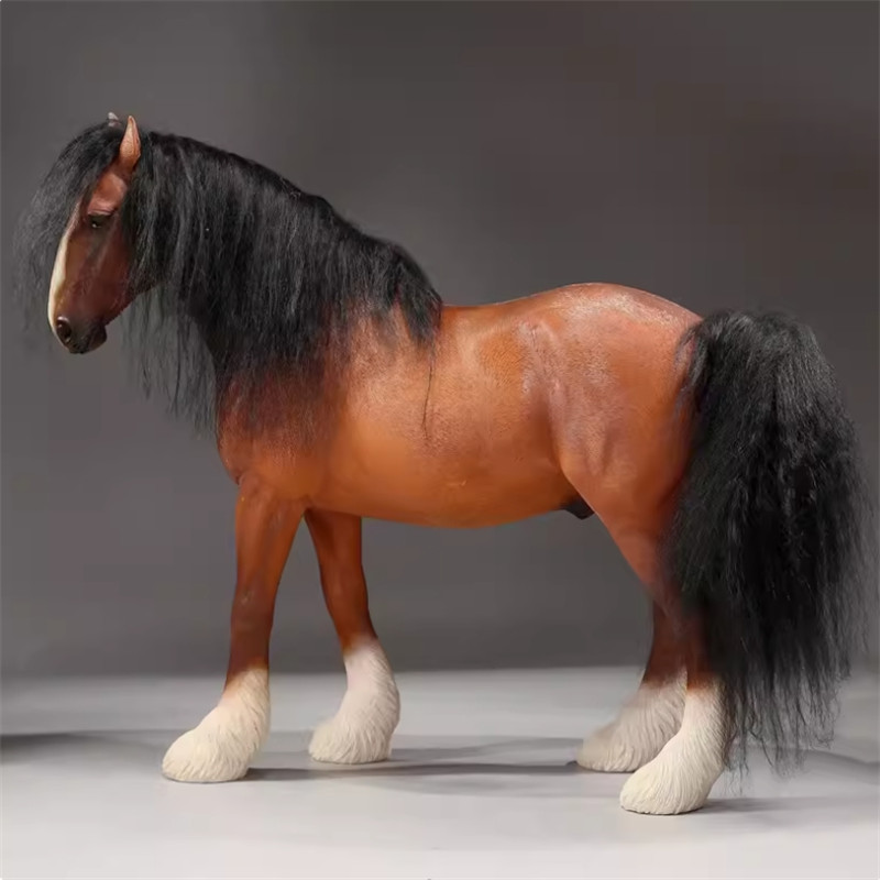 Mrz 1/6 Shire Horse Model Simulation Animal Steed Ornament Toys NEW Gifts