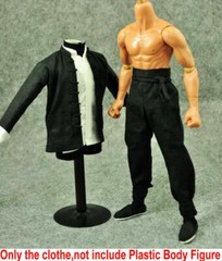 1/6 Scale Kung Fu Costume Shirt&Pant Chinese Traditional Clothes Fit 12” Doll