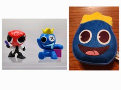 Rainbow Friends Figures 3″ & Plush 5″ – Phat Mojo Toy Lot 3 Red & Blue Monsters