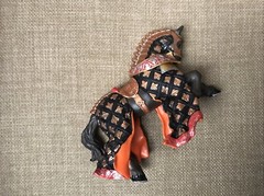 Papo Medieval War Horse 2007 Black Gold & Red Battle Dragon