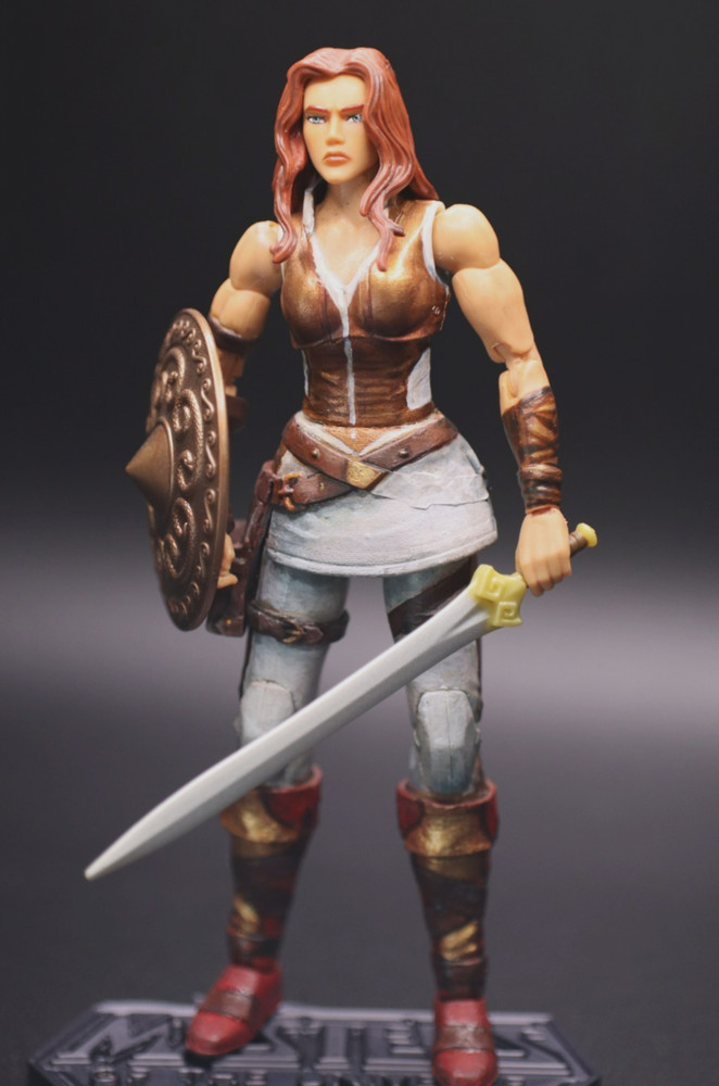 Custom New MOTU-Inspired Teela-like Warrior Fan Art 6″ with Sword & Shield