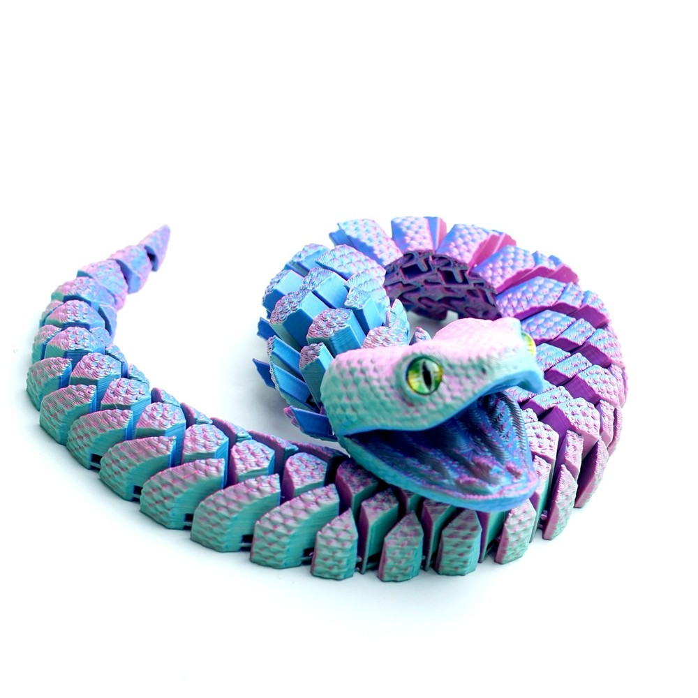 3D Printed Big Headed Snake Model,Articulated Animals Figure,Toys Home Decor