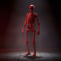 Vitruvian H.A.C.K.S. Skeleton Blank (Blood Red) 1:18 Action Figure