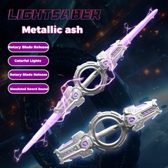 viral dual Lightsaber Glowing Laser Rotating Sword Toys Spark Spinning Sword Do