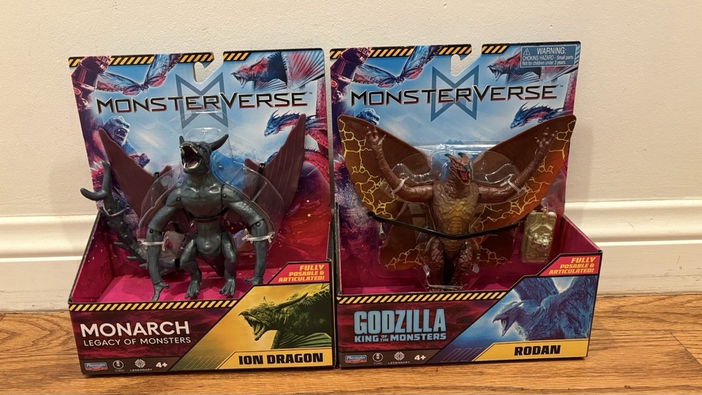 Monsterverse ION DRAGON & RODAN *Lot Of 2* Monarch Godzilla Playmates NEW