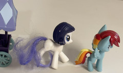 My Little Pony Figures Mix Lot of 14 Brushable Hair Various Sizes With Cart Gift