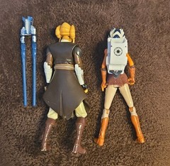 2010 Star Wars Clone Wars Plo Koon & Ahsoka Tano Rising Malevolence Figures 3.75