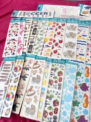 Lot of 100 vintage Frances Meyer Stickers Sheets. Factory sealed. Scrapbooking