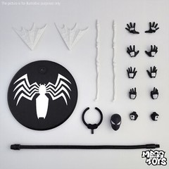 MESS TOYS Black Venom Symbiote Spider-Man Black Spider Action Figure Boxed