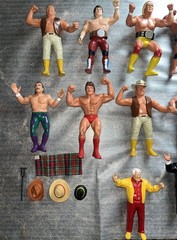 WWF WWE LJN WRESTLING SUPERSTARS LOT CASE 18 FIGURES & ACCESSORIES HULK HOGAN