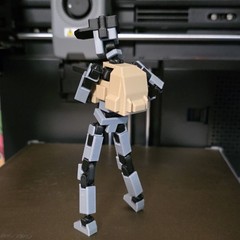 3D Printer Gray & Black Articulated Robot Action Figure Toy, Plastic, Robots