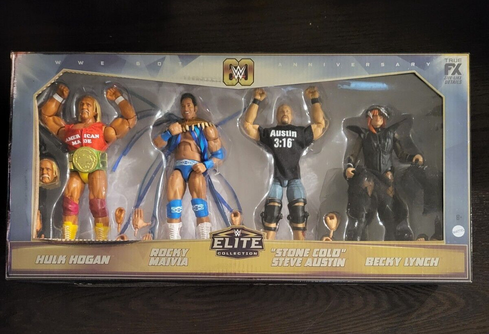 Hulk Hogan Stone Cold Rocky Maivia Becky Lynch WWE SERIES Elite Collection 60th