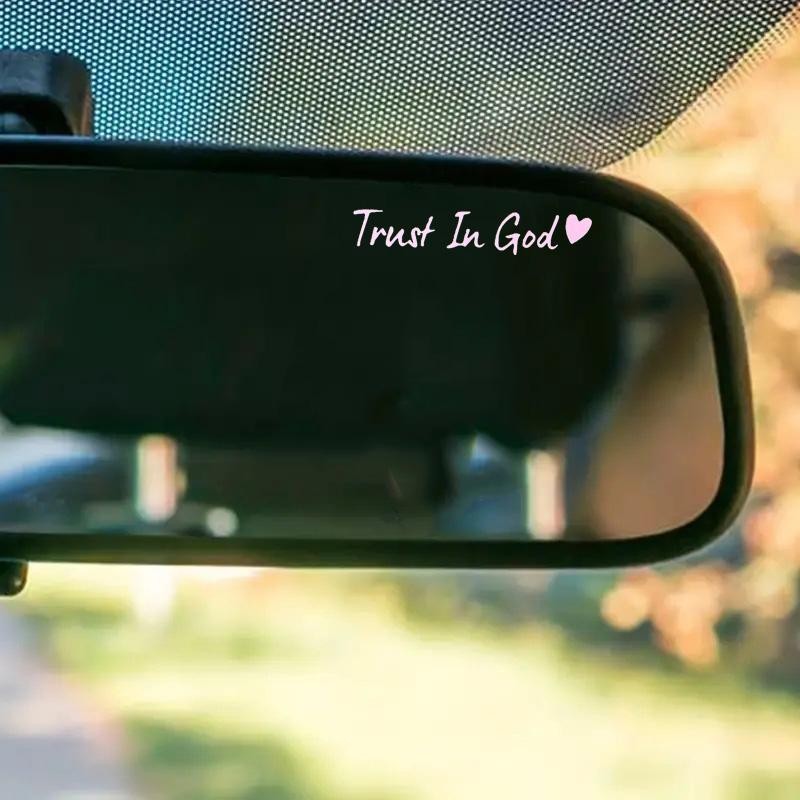 ✝️ Trust in God 💗 Faith-Based Rearview Mirror Vinyl Decal- US Seller-2pcs 3.5″w
