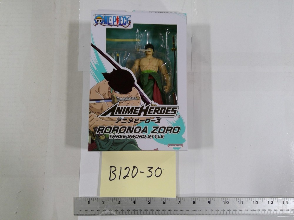 One Piece Anime Heroes Roronoa Zoro Three Sword Style Figure Bandai Namco New