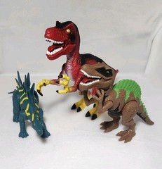 Dinosaur Plastic Figures Realistic 3 toy lot T-Rex Stagosaurus Spinosaurus