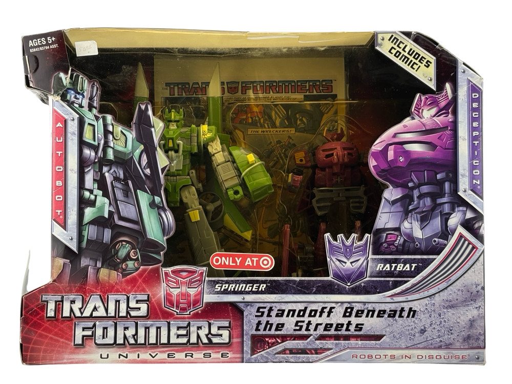 TRANSFORMERS UNIVERSE STANDOFF BENEATH THE STREETS SPRINGER & RATBAT FIGURES