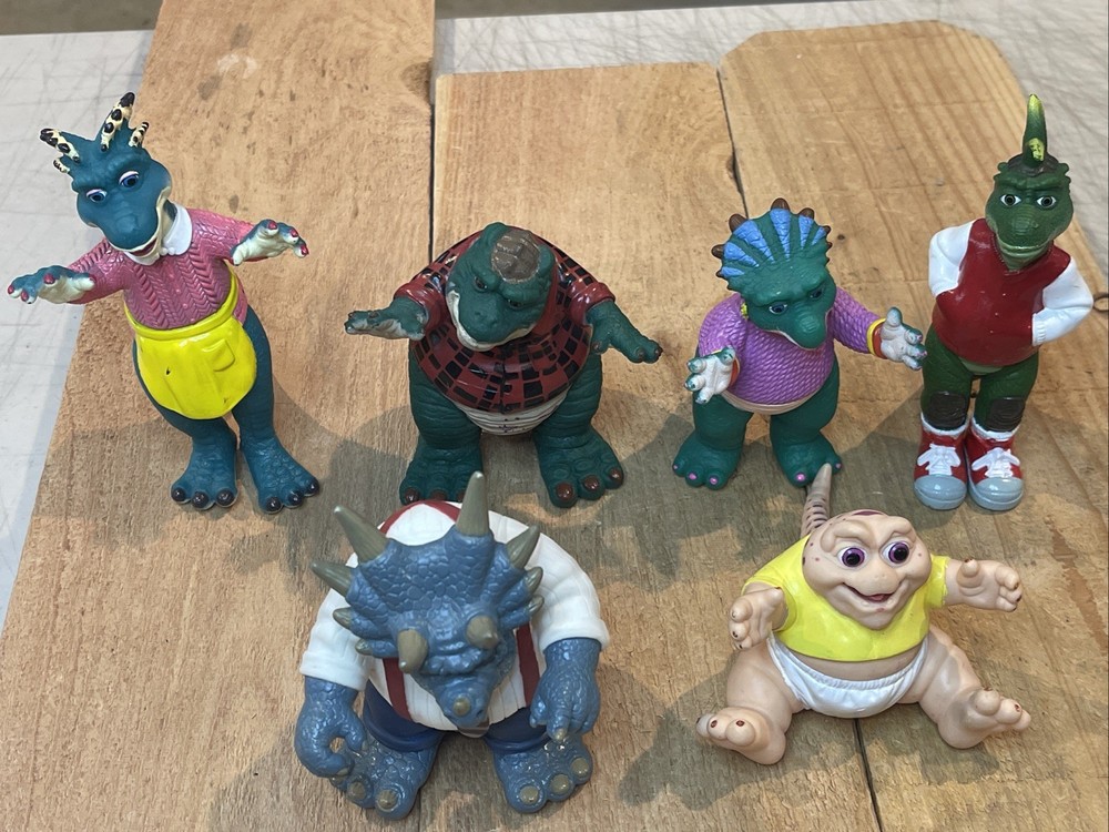 Vintage 1991 Jim Henson Dinosaurs TV Show Action Figures Complete Set 6 Hasbro