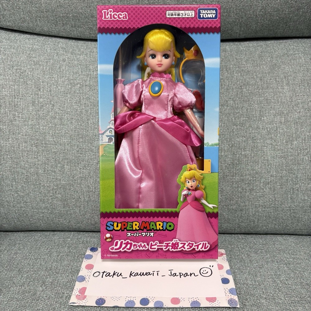 Nintendo Princess Peach Licca-Chan Doll Super Mario Takara Tomy tokyo Japan NEW