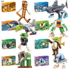 Italian Brainrot Building Blocks Tung Tung Sahur‌ Figure & Tralalero Tralala Toy