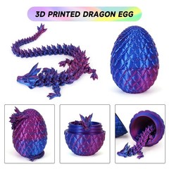 3D Printed Dragon Egg Crystal Full Articulated Dragon Fidget Toys Dragon in Egg