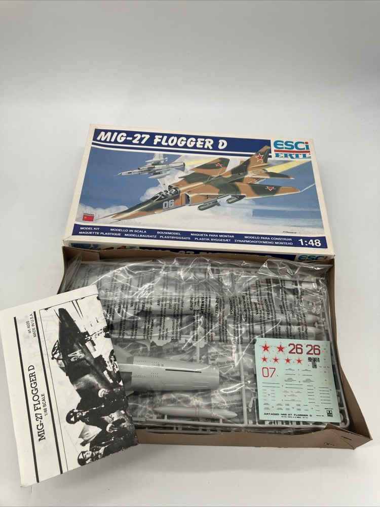 MiG-27 Flogger D Plane 1/48 Scale ERTL ESCI Model Kit NEW Unbuilt