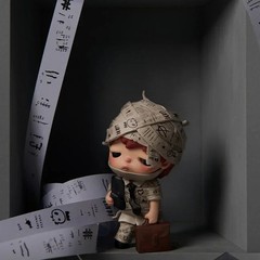 Hirono Tamed Wildgrass Series Chibi Boy Traffic Cone Hat Street Worker Figure