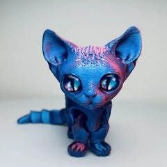 3D Printed Siamese Cat Movable Joint Fidget Toy Stress Relief Decompression