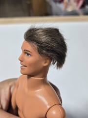 Vtg Barbie KEN Brunette Doll Rooted Hair Articulated Nude 4 Ooak C100